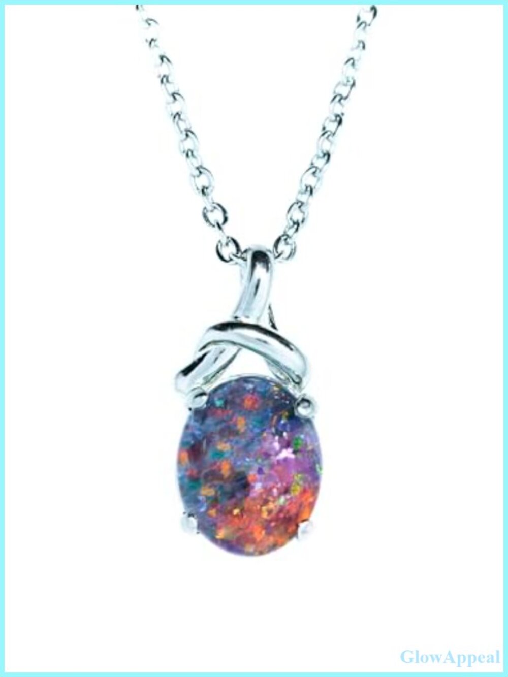 Australian Triplet Fire Opal Necklace Pendant 11x9mm 925 Sterling Silver Gold